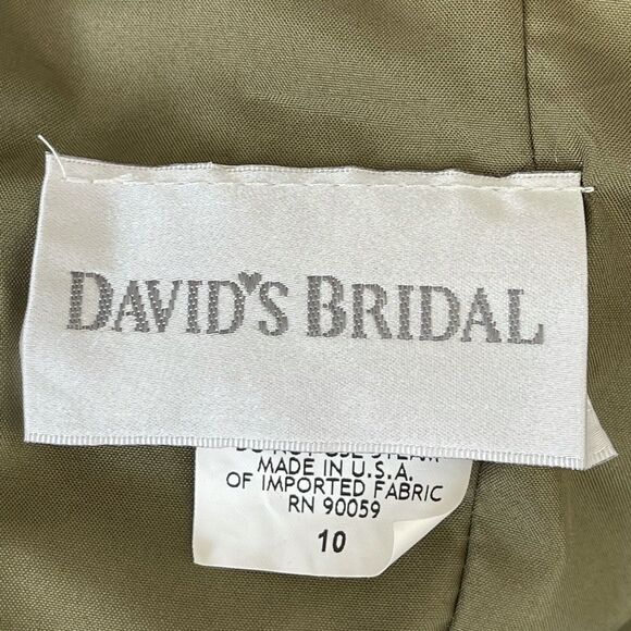 David's Bridal Halter Green Balloon Dress - Picture 2 of 4